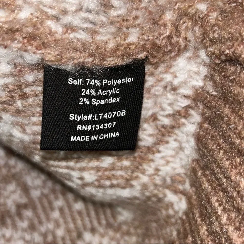 Line & Dot Houndstooth Pullover Sweater(Size Medium)